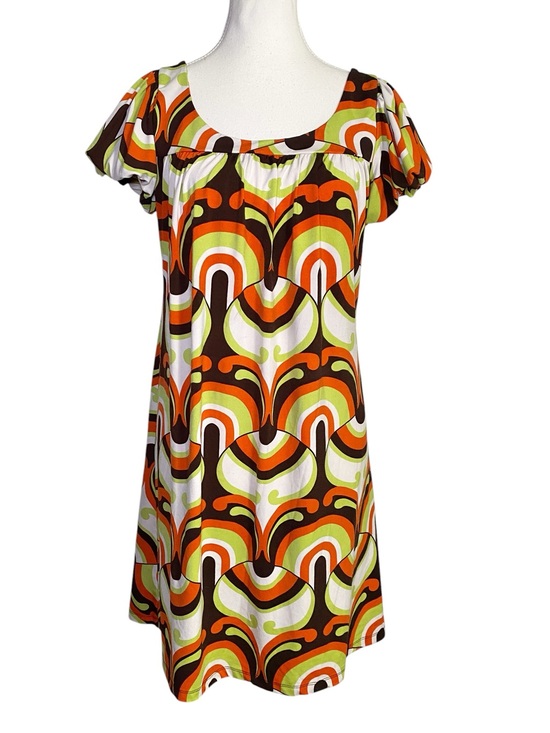 Dresses & Skirts - Forever Retro 70s Geometric
Psychedelic Print Mini Dress Mod Shift